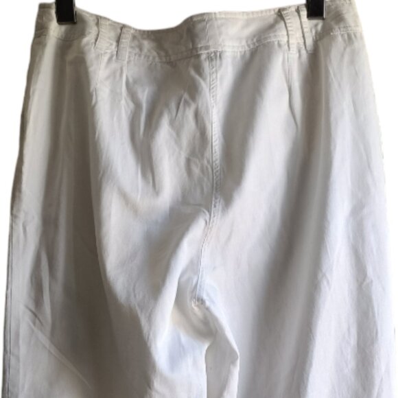 🤑$5 SALE🤑10🚢🏖️ Jacob Fitted White Trousers Vacation Pants - Picture 10 of 10